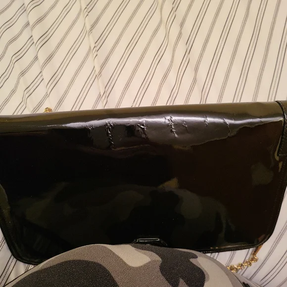 Vintage (70s) Black Patent Leather Clutch/Shoulder Bag - Picture 7 of 7